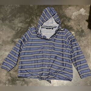 Isaac Mizrahi Blue and Cream Striped Jacket